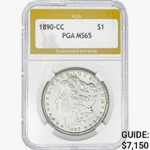 1890-CC Morgan Silver Dollar PGA MS65