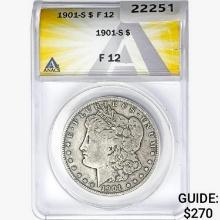 1901-S Morgan Silver Dollar ANACS F12