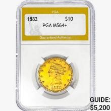1882 $10 Gold Eagle PGA MS64+
