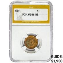 1881 Indian Head Cent PGA MS66 RB
