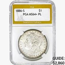 1886-S Morgan Silver Dollar PGA MS64+ PL