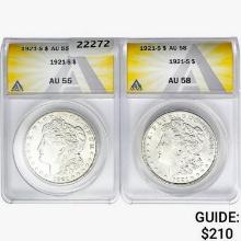 1921-S [2] Morgan Silver Dollar ANACS AU55/58