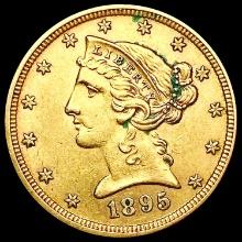 1895 $5 Gold Half Eagle CLOSELY UNCIRCULATED