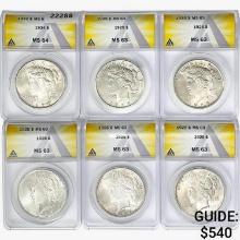 1924-1925 [6] Silver Peace Dollar ANACS MS63/64