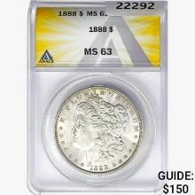 1888 Morgan Silver Dollar ANACS MS63