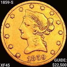 1859-S $10 Gold Eagle NEARLY UNCIRCULATED