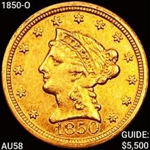 1850-O $2.50 Gold Quarter Eagle CHOICE AU