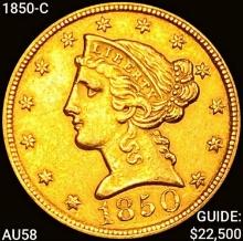 1850-C $5 Gold Half Eagle CHOICE AU
