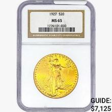 1927 $20 Gold Double Eagle NGC MS65