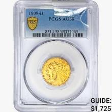 1909-D $5 Gold Half Eagle PCGS AU58