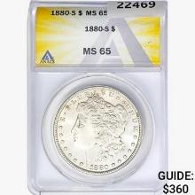1880-S Morgan Silver Dollar ANACS MS65