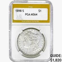 1898-S Morgan Silver Dollar PGA MS64