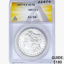 1897-S Morgan Silver Dollar ANACS AU58