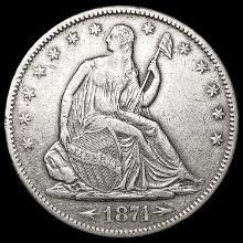 1871-S Arws Seated Liberty Half Dollar CLOSELY UNC