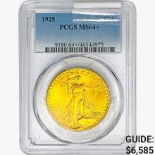 1925 $20 Gold Double Eagle PCGS MS64+