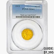 1911 $2.50 Gold Quarter Eagle PCGS MS61
