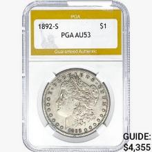 1892-S Morgan Silver Dollar PGA AU53
