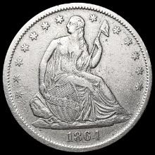 1864-S Seated Liberty Half Dollar CLOSELY UNCIRCUL