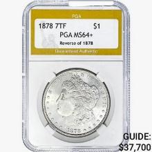 1878 8TF Morgan Silver Dollar PGA MS66+ DMPL OBV