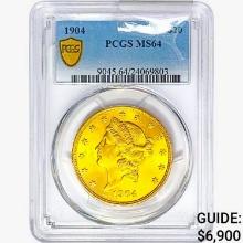 1904 $20 Gold Double Eagle PCGS MS64