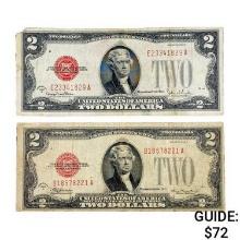 1928 $2 [2] Red Seal Bills