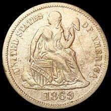 1869-S Seated Liberty Dime NEARLY UNCIRCULATED