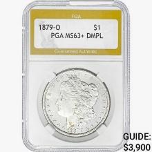 1879-O Morgan Silver Dollar PGA MS63+ DMPL