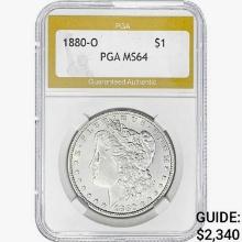 1880-O Morgan Silver Dollar PGA MS64