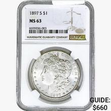 1897-S Morgan Silver Dollar NGC MS63