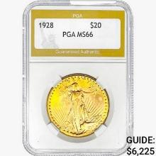 1928 $20 Gold Double Eagle PGA MS66