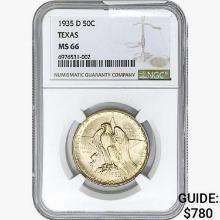 1935-D Texas Half Dollar NGC MS66