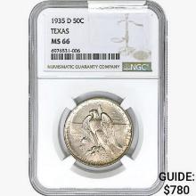 1935-D Texas Half Dollar NGC MS66
