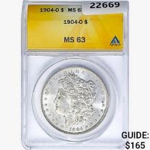 1904-O Morgan Silver Dollar ANACS MS63