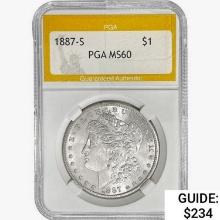 1887-S Morgan Silver Dollar PGA MS60