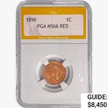 1890 Indian Head Cent PGA MS66 RED