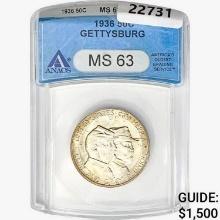 1936 Gettysburg Half Dollar ANACS MS63