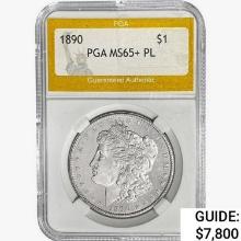 1890 Morgan Silver Dollar PGA MS65+ PL