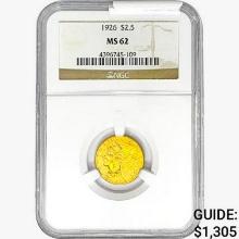1926 $2.50 Gold Quarter Eagle NGC MS62
