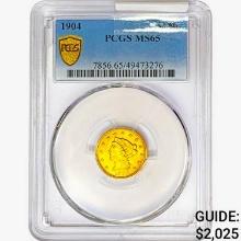 1904 $2.50 Gold Quarter Eagle PCGS MS65
