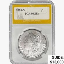 1894-S Morgan Silver Dollar PGA MS65+