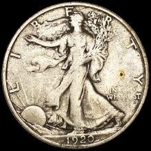 1920-S Walking Liberty Half Dollar ABOUT UNCIRCULA