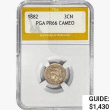 1882 Nickel Three Cent PGA PR66 Cameo