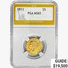 1913 $5 Gold Half Eagle PGA MS65