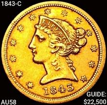 1843-C $5 Gold Half Eagle