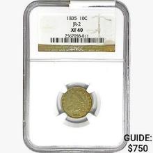 1835 Capped Bust Dime NGC XF40 JR-2