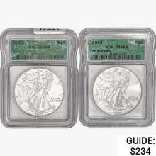 2000-2001 [2] Silver Eagle ICG MS69