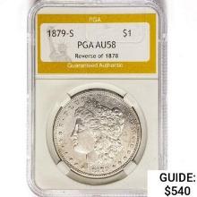 1879-S Morgan Silver Dollar PGA AU58 REV 78