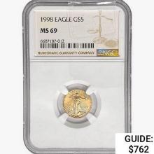 1998 $5 1/10oz. Gold Eagle NGC MS69