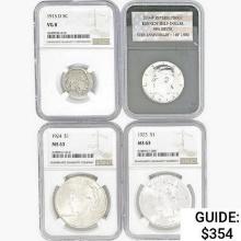 1915-2014 [4] US Varied Silver Coinage NGC/PCS