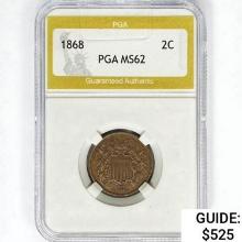 1868 Two Cent Piece PGA MS62